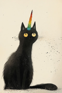 Portrait of unicorn cat