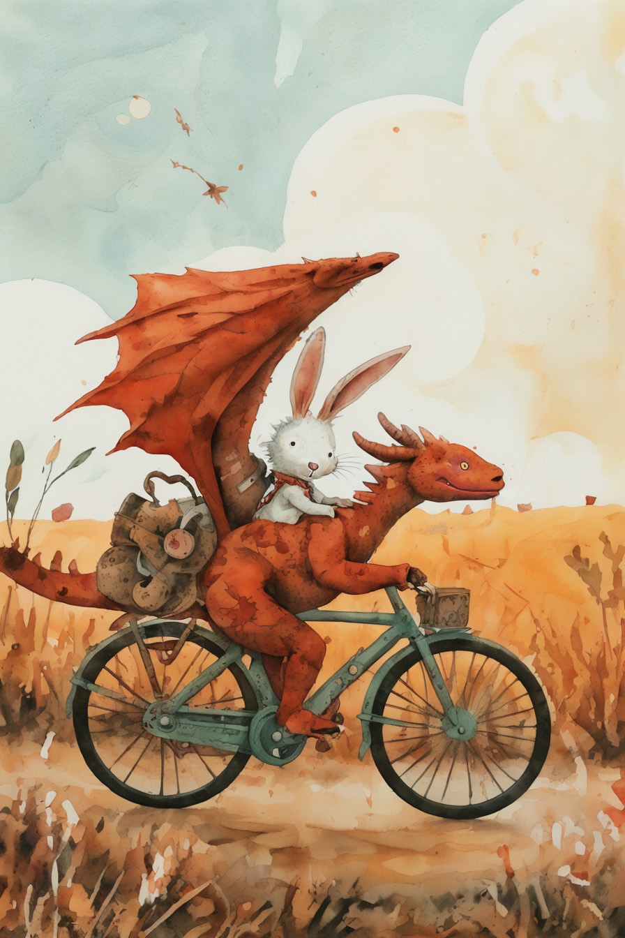 The hare and the Dragon ride their bike